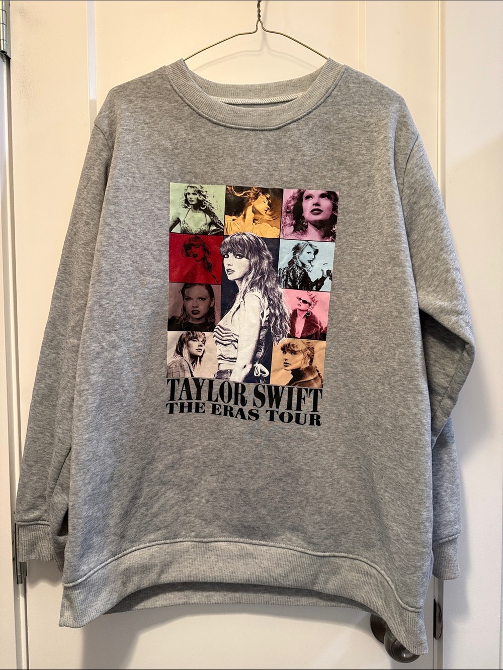 Taylor Swift Women's Eras TourGray Multicolor Collage Sweatshirt size XXL